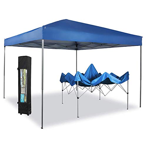 PHI VILLA Outdoor Pop up Canopy 10’x10′ Tent Camping Sun Shelter-Series Party Tent, 100 Sq. Ft of Shade (Blue)