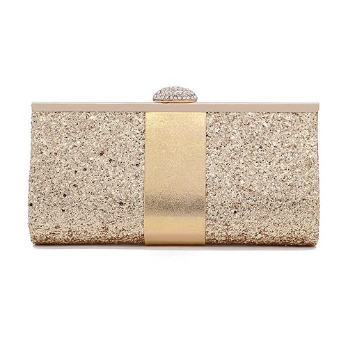 Generic Dazzling Glitter Evening Purses and Clutches for Women Formal Party Bag Wedding Handbags (Gold)