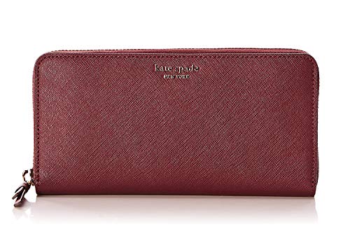 Kate Spade New York Cameron Saffiano Leather Zip Around Large Continental Wallet Cherrywood (Cherrywood)