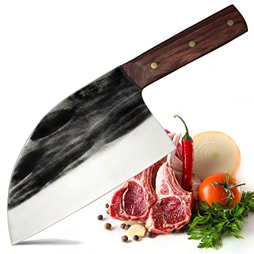 Chinese Chef’s Knife and Meat Cleaver Knife,Forged Kitchen Knife Butcher Handmade Forged Stainless Steel Utility Chef Knife with Full-Tang Dalbergia Cochinchinensis Handle for Home, Kitchen & Restaura | The Storepaperoomates Retail Market - Fast Affordable Shopping