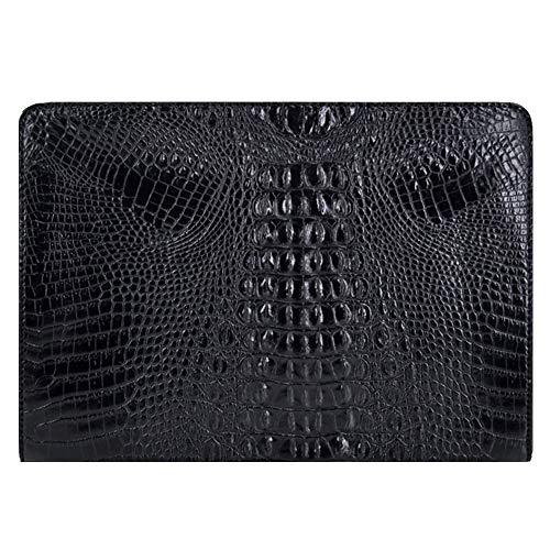 CLARA Crocodile Pattern Clutch Purse Oversized PU Leather Envelope Clutch Evening Handbag Black