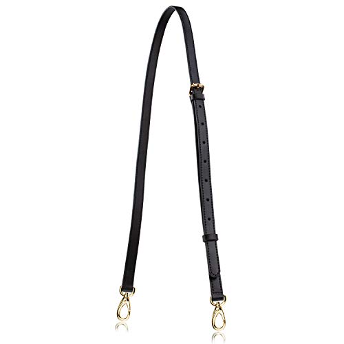 Allzedream Genuine Leather Purse Strap Replacement Crossbody Handbag Long Adjustable (Black)