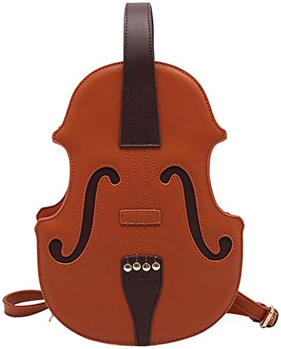 QZUnique Guitar/Violin/Piano Shoulder Bag Creative PU Leather Handbag Zipper Closure Crossbody Tote for Girls and Women