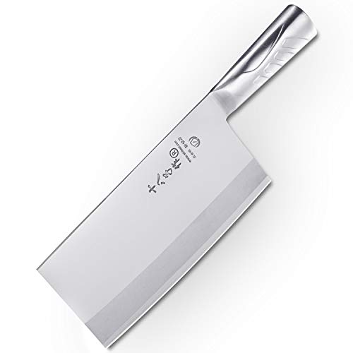 SHI BA ZI ZUO Kitchen Knife 8 Inches Versatile Butcher Cleaver Chopper Knife Slicing Meat Chopping Bones for Home Kitchen and Restaurant
