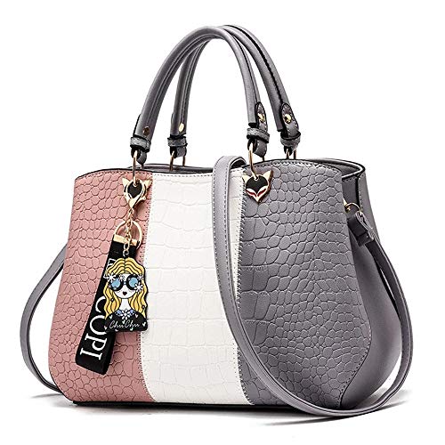Handbags for Women Fashion Ladies Purses PU Leather Satchel Shoulder Tote Bags (Gray2)
