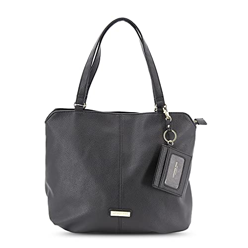London Fog FLORIANA Satchel for Women, Vegan Leather Shoulder Bag with ID Wallet – Black