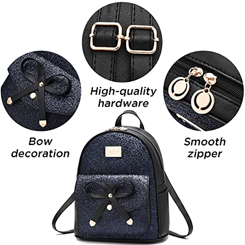 Girls Cute Sequin Mini Backpack for Girls Small Bowknot Leather Purse Fashion Backpack Purse for Women | The Storepaperoomates Retail Market - Fast Affordable Shopping