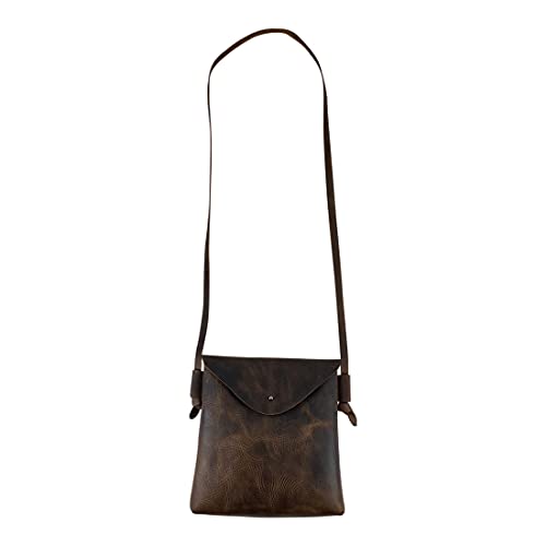 Hide & Drink, Vertical Shoulder Bag Handmade from Full Grain Leather – Durable, Long Lasting Crossbody Purse – Versatile Classic Style Accessory for Everyday Use, Travel, Shopping – Bourbon Brown