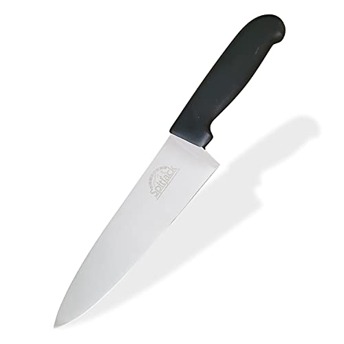 SpitJack Chef’s Knife. Home Kitchen, BBQ and Professional Chef. Stainless Steel 8 Inch Blade.