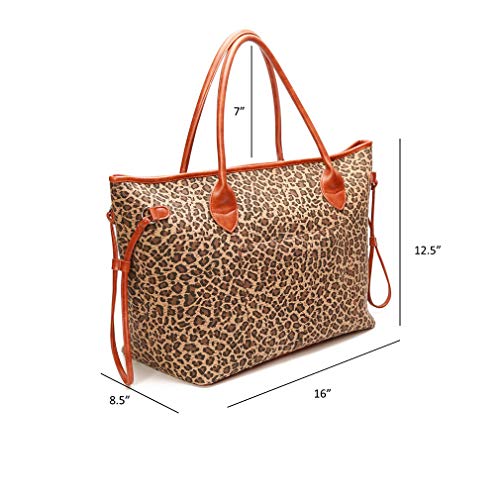 Leopard Tote Handbag Oversize Women Travel Tote Shoulder Pure Large Capaticy Canvas Casual Beach Handbag Market Grocery & Picnic Weekendbag with Pockets Zipper Gifts for Mom (X-Large, Cheetah Print) | The Storepaperoomates Retail Market - Fast Affordable Shopping