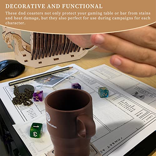 D&D Class Coasters Set of 14 with Holder Hexagon Gaming Mug Mats Wooden Laser Engraved DND Classes Icons Gift for Dungeons and Dragons Fans, Game Master | The Storepaperoomates Retail Market - Fast Affordable Shopping
