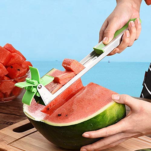 Watermelon Slicer Fruit Knife – Melon and Cantaloupe Fruit Slicer Carving and Cutting Tools for Home Easy Grip Kitchen Gadgets Set with 3 in 1 Melon Baller & Fruit Carve | The Storepaperoomates Retail Market - Fast Affordable Shopping