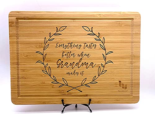 Custom Cutting Board for Mom or Grandma, Decor for Mother’s Kitchen, Gifts for Mom from Daughter or Son, Custom Engraved Bamboo Cutting Board, Engraved Kitchen Sign, Wood Serving Platter, 12 Designs