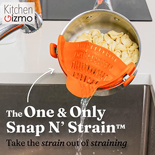 Kitchen Gizmo Snap N Strain Pot Strainer and Pasta Strainer – Adjustable Silicone Clip On Strainer for Pots, Pans, and Bowls – Kitchen Colander – Orange | The Storepaperoomates Retail Market - Fast Affordable Shopping
