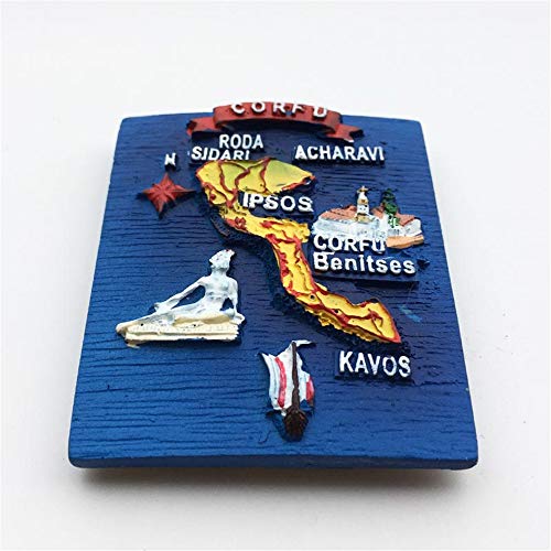 3D Corfu Greece Fridge Magnet Travel Souvenir Gift Home Kitchen Refrigerator Decoration Magnetic Sticker Collection | The Storepaperoomates Retail Market - Fast Affordable Shopping