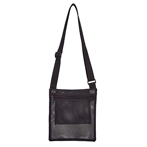 USPECLARE Heavy Duty Semi-Transparent Mesh Purse, See Through Mesh Crossbody Bag with Inner Pocket for Commuting, Swimming, Travel, Beach (Black) | The Storepaperoomates Retail Market - Fast Affordable Shopping