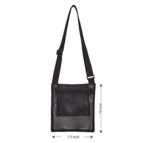 USPECLARE Heavy Duty Semi-Transparent Mesh Purse, See Through Mesh Crossbody Bag with Inner Pocket for Commuting, Swimming, Travel, Beach (Black) | The Storepaperoomates Retail Market - Fast Affordable Shopping