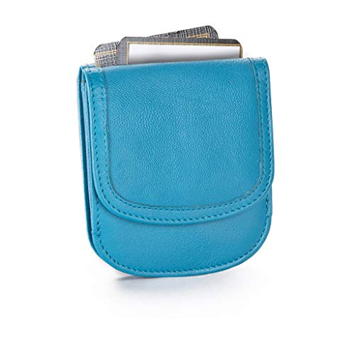 Taxi Wallet – Soft Leather, Blue Moon – A Simple, Compact, Front Pocket, Folding Wallet, that holds Cards, Coins, Bills, ID – for Men & Women
