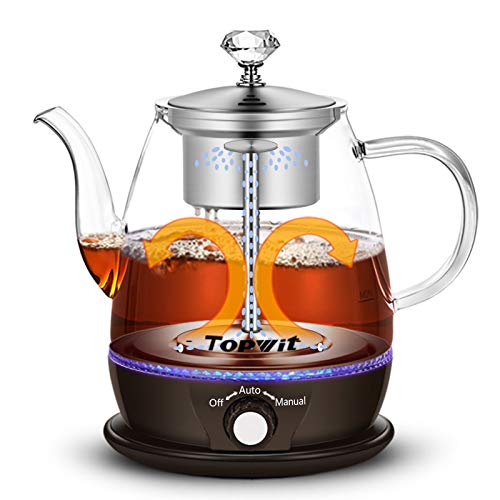 Topwit Electric Kettle, Electric Tea Kettle with Automatic Sprinkling for Tea-brewing, Keep Warm and Dual Modes Electric Tea Maker, 1L Pour Over Teapot & Hot Water Kettle with Stainless Steel Infuser
