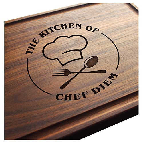 Straga – Engraved Cutting Boards for Personalized Gifts, Practical Wedding Gifts and Keepsakes, Customize Your Wood Board, Style and Design (Chef’s Kitchen Design No.501)