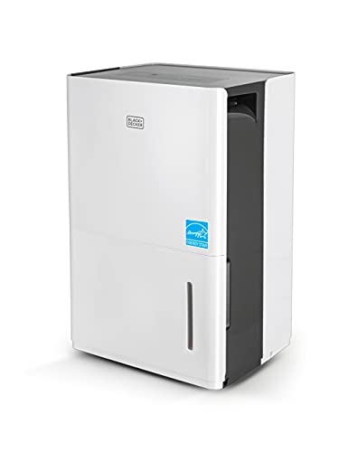 BLACK+DECKER 4500 Sq. Ft. Dehumidifier with Built-In Drain Pump for Continuous Drainage, for Large Spaces and Basements, Energy Star, Digital, BD50PMWSA, White