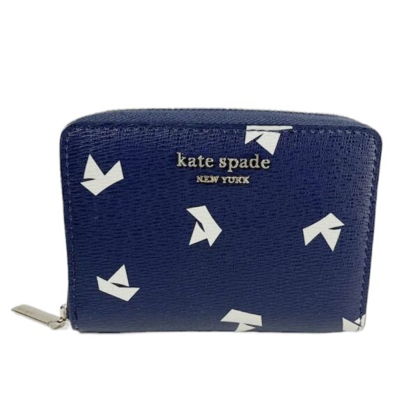 Kate Spade New York Spencer Paper Boats Zip Cardholder Card Case Wallet