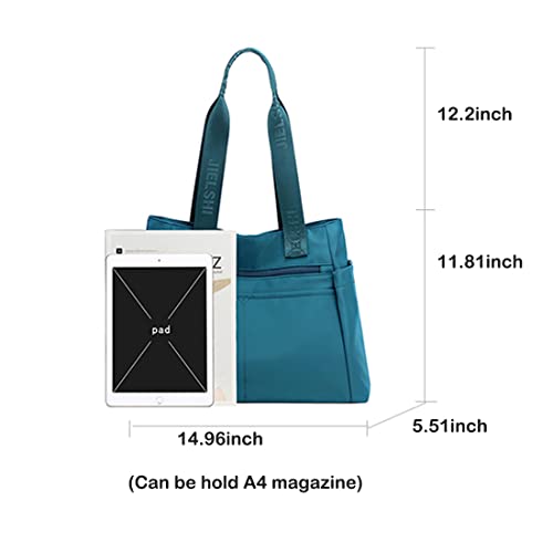 YANAIER Women Zippered Tote Bags Large Top Handle Satchel Handbags Waterproof Nylon Bag for Daily Travel Work Shopping Dark blue | The Storepaperoomates Retail Market - Fast Affordable Shopping