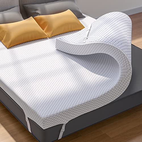 PERLECARE 3 Inch Gel Memory Foam Mattress Topper for Pressure Relief, Premium Soft Mattress Topper for Cooling Sleep, Non-Slip Design with Removable & Washable Cover, CertiPUR-US Certified – Twin