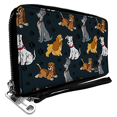 Buckle-Down Women’s PU Zip Around Wallet Rectangle-Disney Dogs Collection, 7.5″x4.5″
