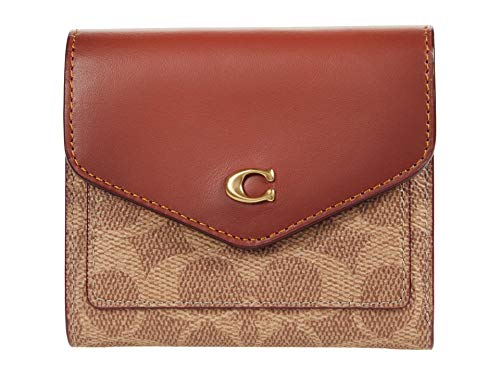 COACH Color-Block Coated Canvas Signature Wyn Small Wallet B4/Tan Rust One Size