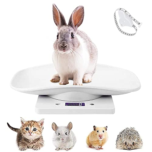 Digital Pet Scale, Small Animal LCD Electronic Scales with Tape Measure, Multi-Function Kitchen Bathroom Weight Scale, Measure Weight Accurately(Max: 22lbs)
