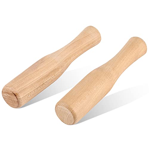 2pcs Wooden Pestle, Food Spice Grinding Stick Pestel Replacement and Cocktails Bar Tool