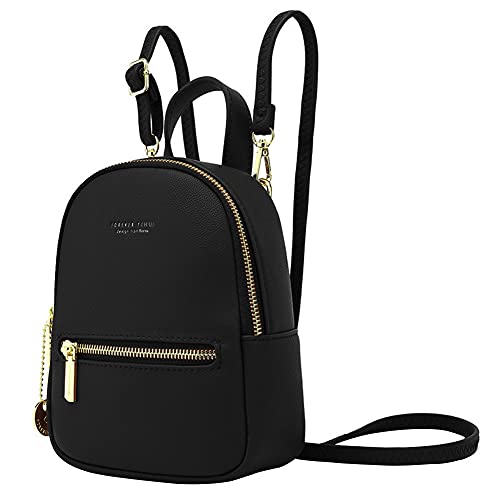 Aeeque Women Mini Backpack Purse, Casual Leather Crossbody Phone Bag Small Back Pack Ladies Tiny Shoulder Bags, Cute Little Backpacks Gift for Girls Women Black