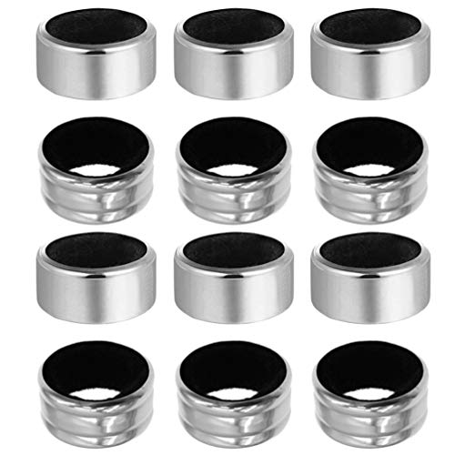 DOITOOL 12pcs Wine Bottle Collars Stainless Steel Red Wine Drip Ring Leak- Proof Bottle Drip Stopper Anti- Overflow Wine Accessories for Kitchen Home Bar Restaurant Outdoor