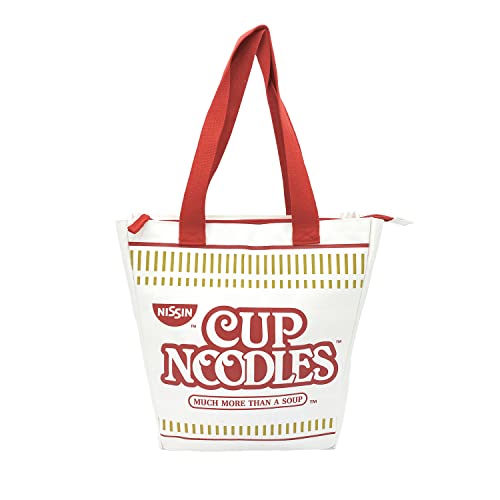 Nissin Cup Noodles Tote Bag Red/White, 4″D x 12″W x 14″ H