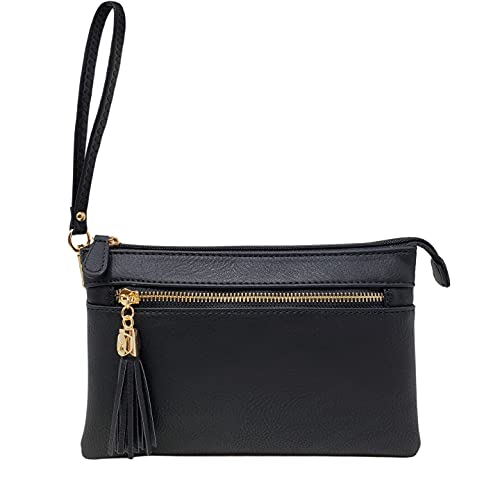 Women’s Lightweight Multi Compartment Wristlet Clutch Wallet Crossbody Bag – (WU021-BLACK) | The Storepaperoomates Retail Market - Fast Affordable Shopping