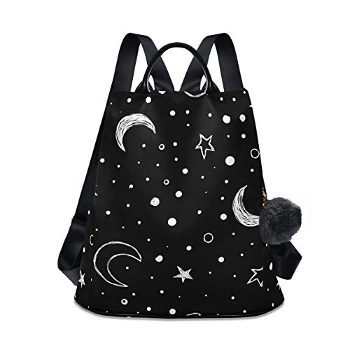 ALAZA Doodle Night Sky Moon Stars Backpack for Daily Shopping Travel
