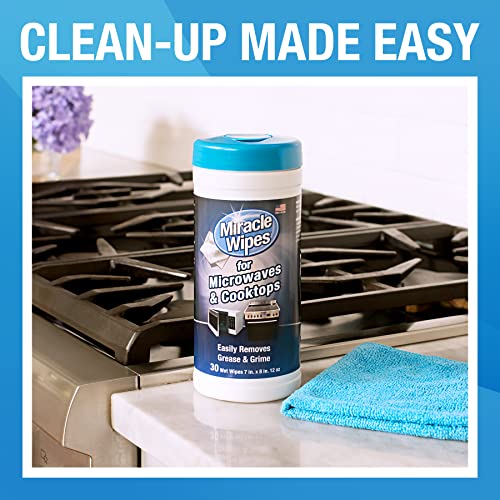 MiracleWipes for Microwaves and Cooktops, Easily Removes Food and Grime Buildup, Safe and Convenient Stove Top Cleaner, Great for Home and Kitchen Use – 30 Count | The Storepaperoomates Retail Market - Fast Affordable Shopping