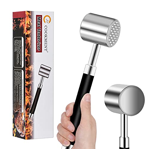 Meat Tenderizer Hammer,Mallet Tool,Pounder for Tenderizing Steak, Beef and Poultry. Heavy Duty Construction with Comfort Grip Handle – Dishwasher Safe by JY cookment
