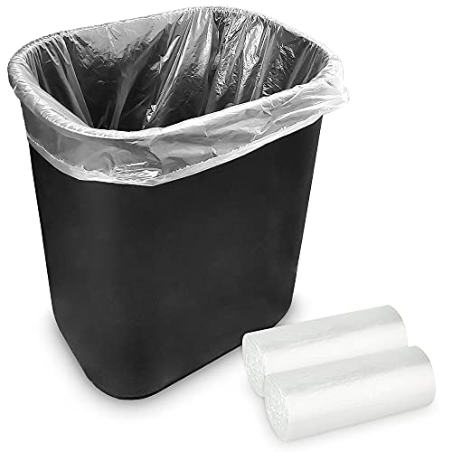 Stock Your Home 2 Gallon Clear Trash Bags (100 Pack), Mini Leak Resistant Waste Basket Liners for Office, Bathroom, Disposable Plastic Garbage Can Bags, Small Bags for Deli, Produce Section, Dog Poop