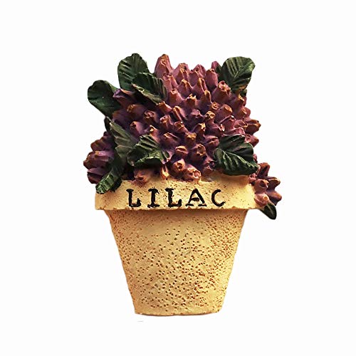 Flower Lilac 3D Souvenir Fridge Magnet Gift,Handmade Home & Kitchen Decoration Lilac Refrigerator Magnet Collection