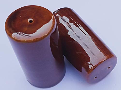 Salt & Pepper Shakers – Vintage Ceramic Salt & Pepper Shaker Set – Retro Farmhouse Home Decorative Jar Dispenser for Kitchen Brown (Set of 2) | The Storepaperoomates Retail Market - Fast Affordable Shopping