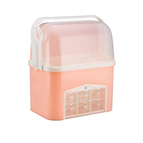 SPNEC Kitchen Shelf, Seasoning Rack Spice Pot Box Storage Container Condiment Jar Kitchen Home Tool Seasoning Storage Box (Color : Pink)