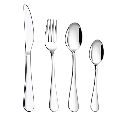 VIVANI 16 Piece Silverware Set for 4, Premium Stainless Steel Cutlery Set, Utensil Sets, Flatware Sets, Forks Spoons and Knives Set Dishwasher Safe for Home Kitchen
