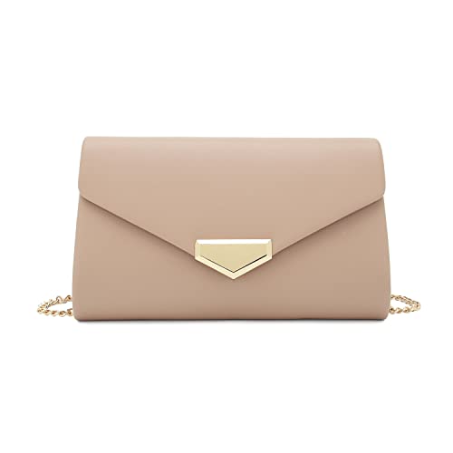 CHARMING TAILOR PU Clutch Purse for Women Evening Bag Chic Clutch Handbag for Special-occasion (Taupe)