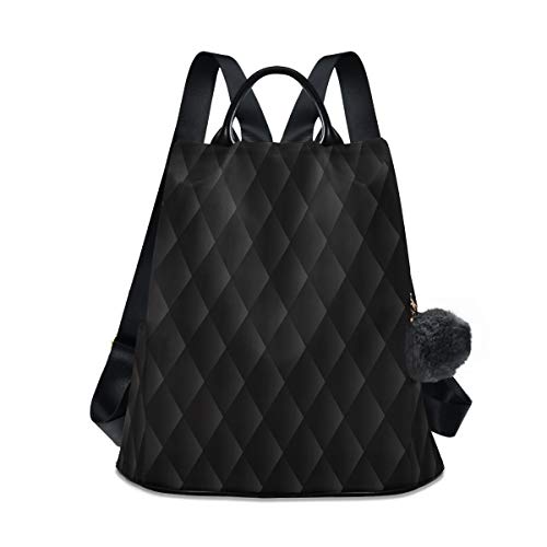 ALAZA Geometric Vintage Black Backpack Purse for Women Anti Theft Fashion Back Pack Shoulder Bag