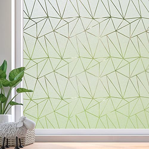 Coavas Window Privacy Film Frosted Glass Window Clings: Stained Glass Bathroom Frosting Non-Adhesive Stickers Opaque Decorations Static Cling Heat Control Winter Door Covering ( Pure,17.5 x 78.7In)