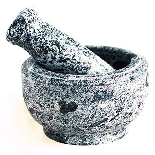 Mortar And Pestle Set Solid Traditional Natural Stone Grinding Bowl With Non-Slip Base Home Kitchen Cooking Tool Manual Smasher Crush Pot Grinder (Size : Large)