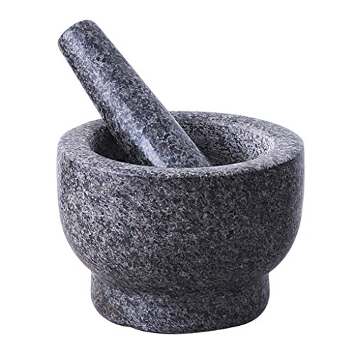 Mortar And Pestle Set Traditional Natural Granite Grinding Bowl Easy Cleaning Polished Appearance Rough Interior Home Kitchen Multi-Function Grinder Crusher (Color : Multi-colored)