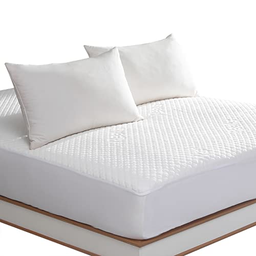 King Size Waterproof Mattress Protector Bamboo Cooling Fitted Mattress Pad Cover with Deep Pocket Up to 18”